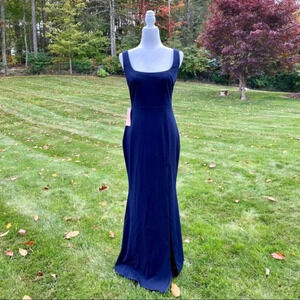 NWT Anthropologie BHLDN Adena Formal Maxi Dress Navy Blue 6